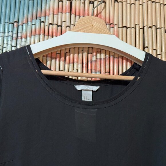 H&M, Lightweight Chiffon Flutter Sleeve Blouse, Black, 12 - Picture 3 of 14